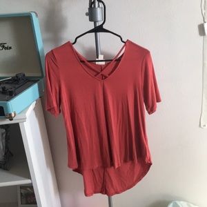 crisscrossed t-shirt